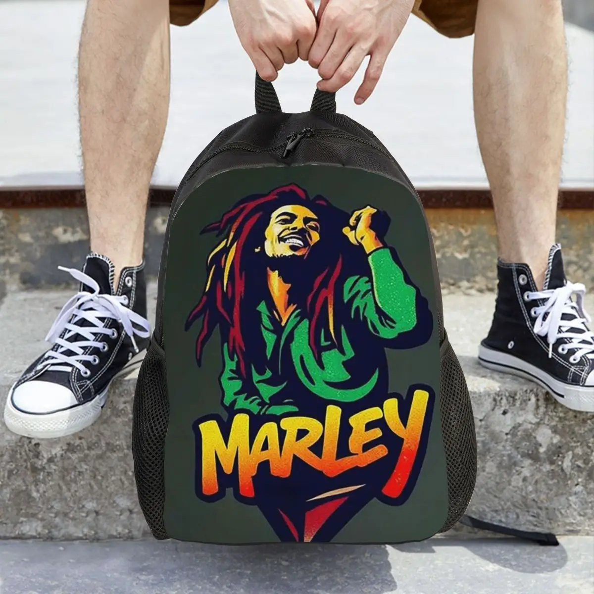 

Bob Marley Reggae Backpack Hot Sale Daypack Large Capacity Children BookBag School Bag Shoulder Bags for Men Women