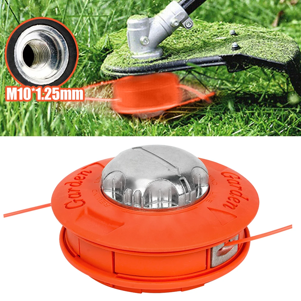 Universal M10 Aluminum Nylon Brush Mower Garden Lawn Brush Cuttermower Head 2 Lines Cutter Head Thread Line String Saw Strimmer