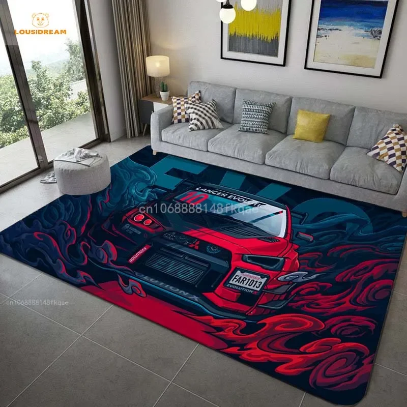 Racing Car Pattern Artwork Rug Bedroom Living Room Cool F1 Carpet for Kitchen Floor Mats Home Decor Non-Slip Floor Pad Rugs