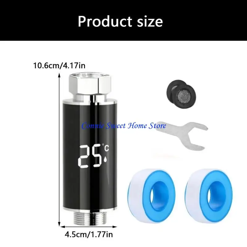 LXAF Pantalla LED Termómetros Energía Agua Monitor Temperatura Ducha Fácil Instalar