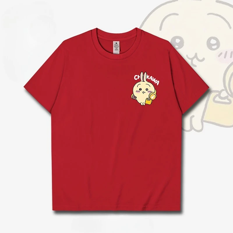 Chiikawa Cute Character Fan Merch T‑Shirt Unisex O‑Neck Loose‑Fit Casual Summer Short‑Sleeve Youth Harajuku Streetwear Daily Top