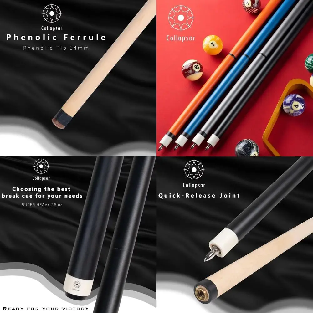 

Трехсекционный тяжелый кий для пула (25 унций) с фенольным наконечником 14 мм