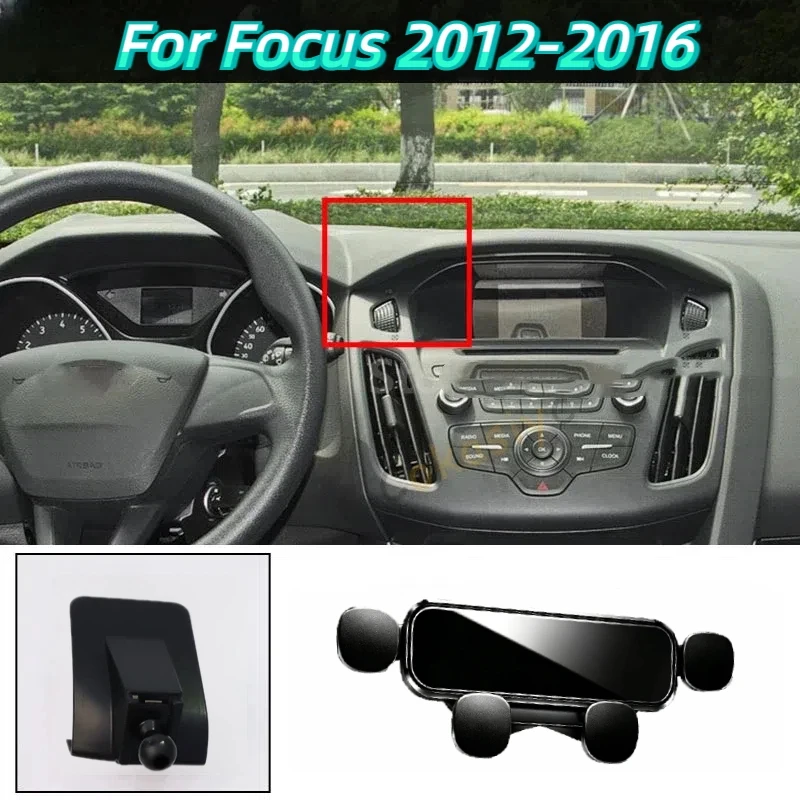 Car Mobile Phone Holder For Ford Focus 2005-2022 Gravity Navigation Bracket Mute Not Block Air Vent Mounts Accessories