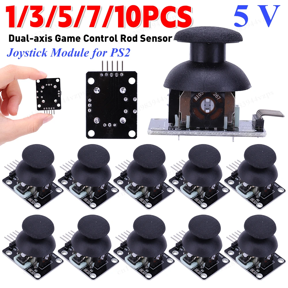 1-10Pc Joystick for Arduino Dual-axis XY 5V Joystick Module for PS2 Gamepad Joystick Control Lever Sensor KY-023 Rated 4.9 /5