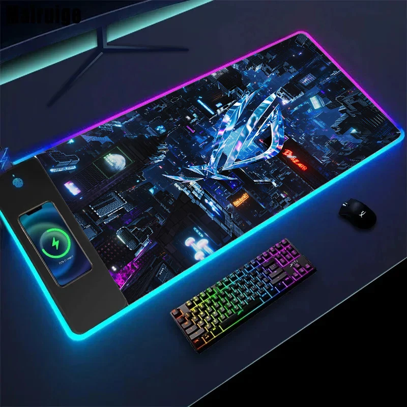 Imagem -02 - Xgz Rgb Estilo Punk Carregamento sem Fio Mousepad Gamer Mouse Acessórios do Computador Mouse Pad Retroiluminado Tapetes de Mesa de Jogos