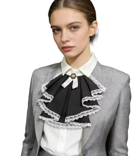 Neck Collar Victorian Ruffle Lace Detachable Jabot Faux Collar Necktie Evening Party Dress Decorative Renaissances Costumes 1