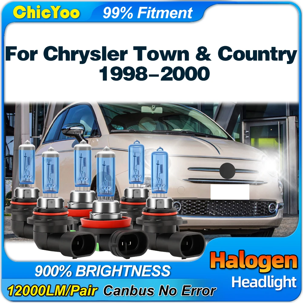 

300W Halogen Lamps 12V 6000K White Car Fog Lights 30000LM Halogen Headlights Bulbs For Chrysler Town & Country 1998 1999 2000