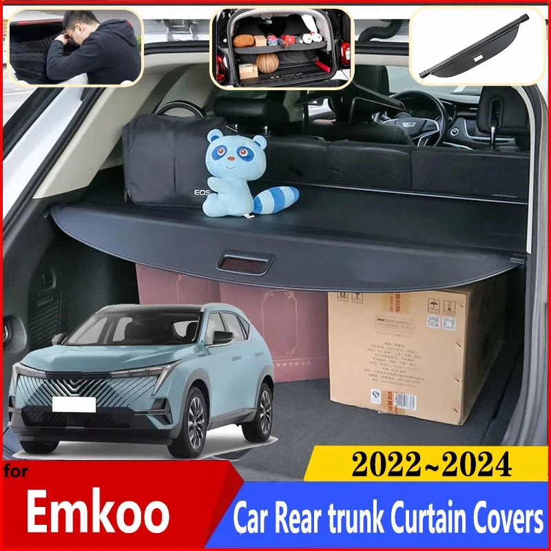 

For Trumpchi GAC Emkoo 2024 2023 2022 Car Rear Boot Luggage Storage Partition Shield Retractable Anti-peep Covers Accessories