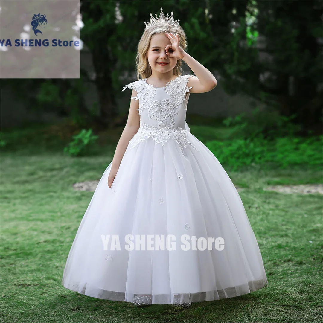 Vestidos de princesa para niña, vestidos de fiesta, cumpleaños, desfile, flores, vino blanco, rosa, apliques de joyas, niñas, todos los días