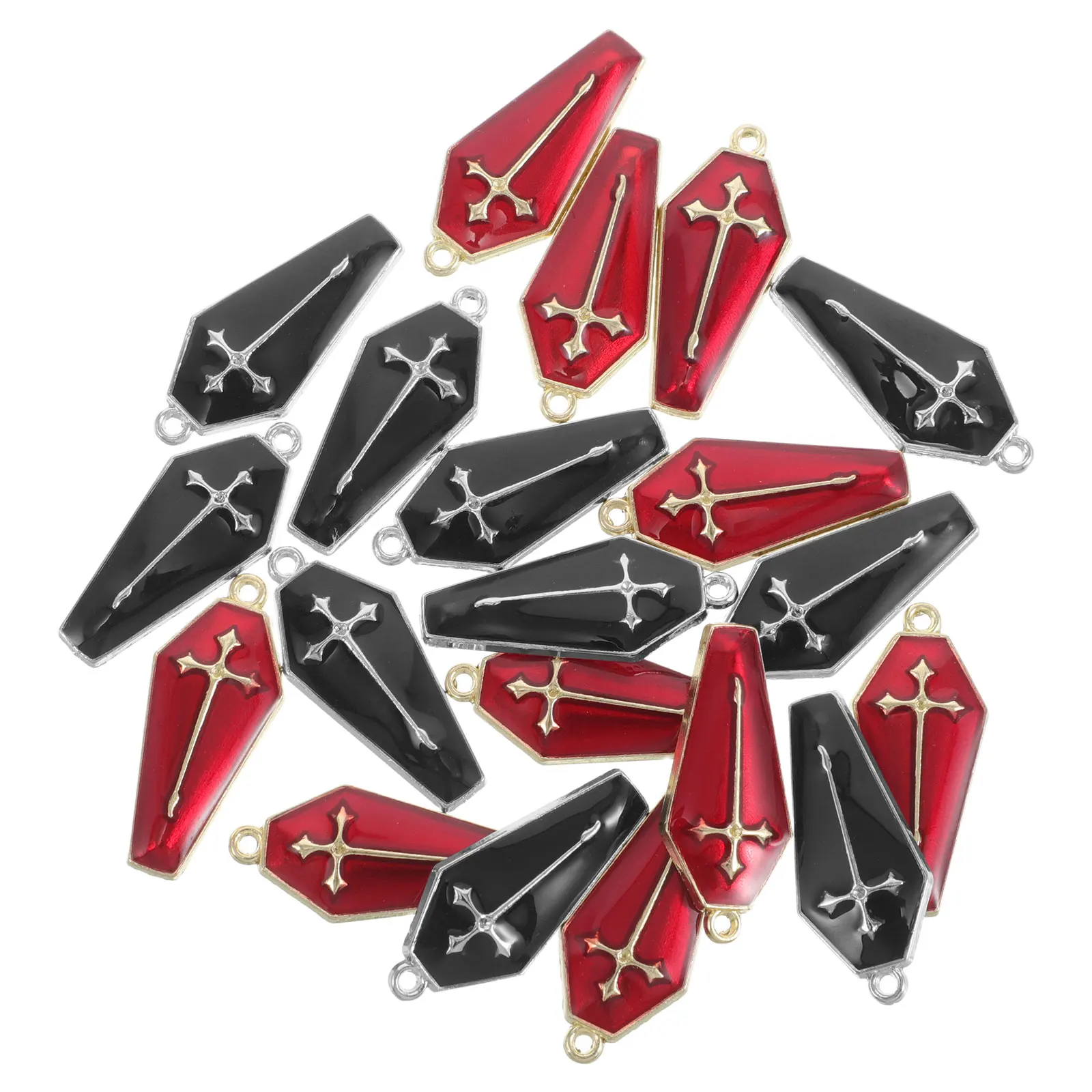 

20pcs Alloy Cross Pendants Diamond Shape Durable Oil Dripping Color Vivid For Daily Wear Party Crafting Christmas Theme Metal