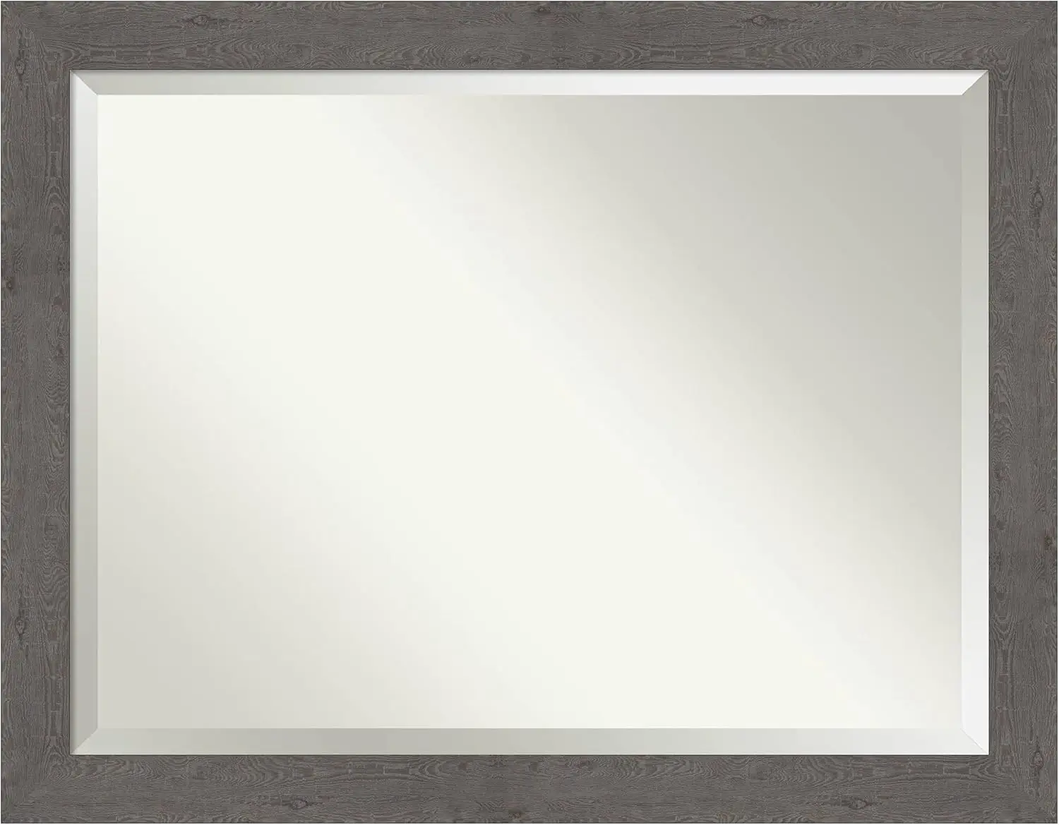 Bathroom Mirror Rustic Plank Grey Wall Mirror for use as Bathroom Vanity Mirror Over Sink (35.5 x 45.5 in.) Beveled Mirror