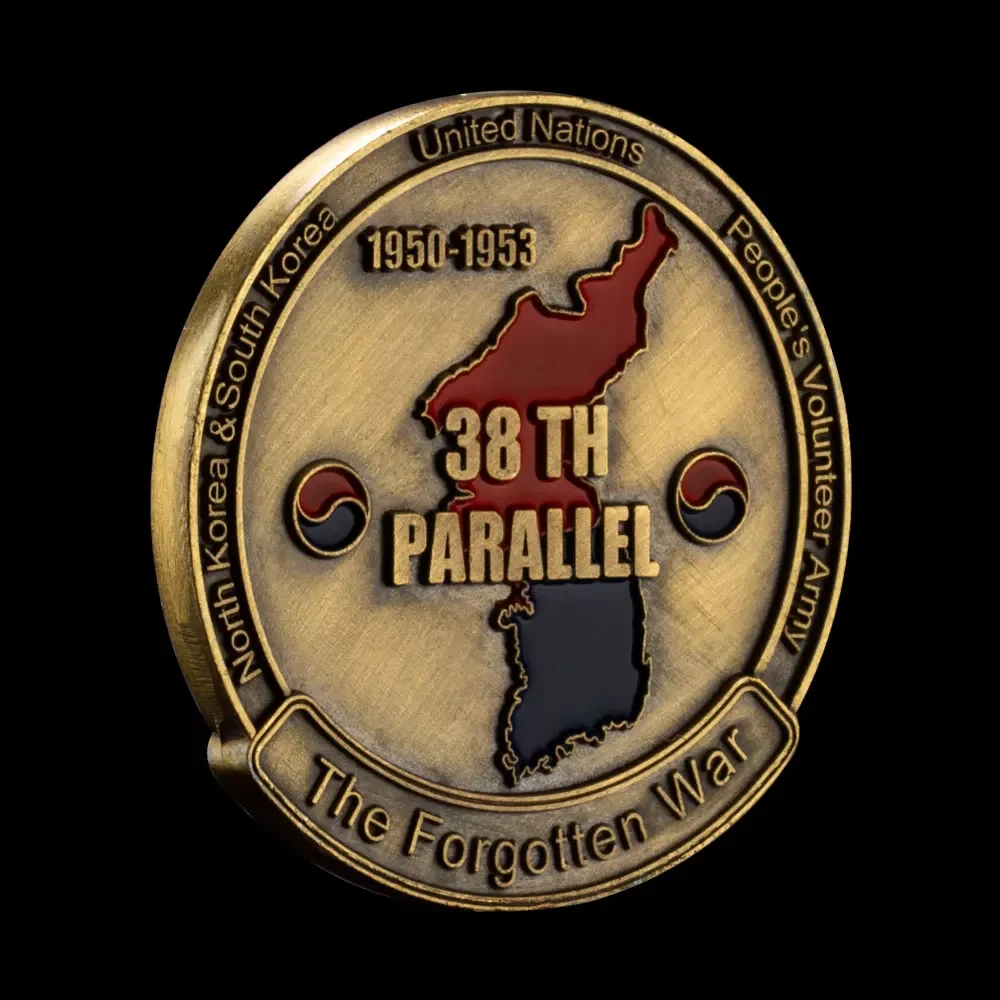 Korean War(1950-1953) Forgotten War 38TH Parallel Copper Plated Souvenir Coin US.Army IX Corps Commemorative Coin