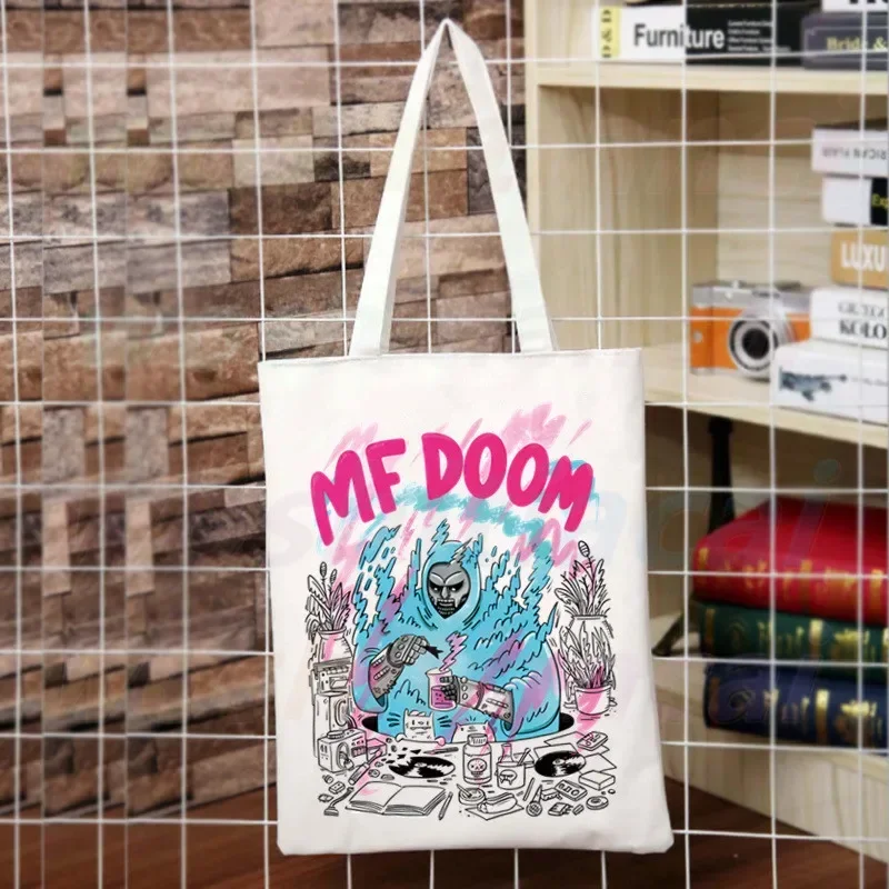 

Madvillain Mf Doom Madlib Gladiator Graphic Cartoon Canvas Shoulder Bag Female Harajuku Funny Large-capacity Eco Shopper Bag