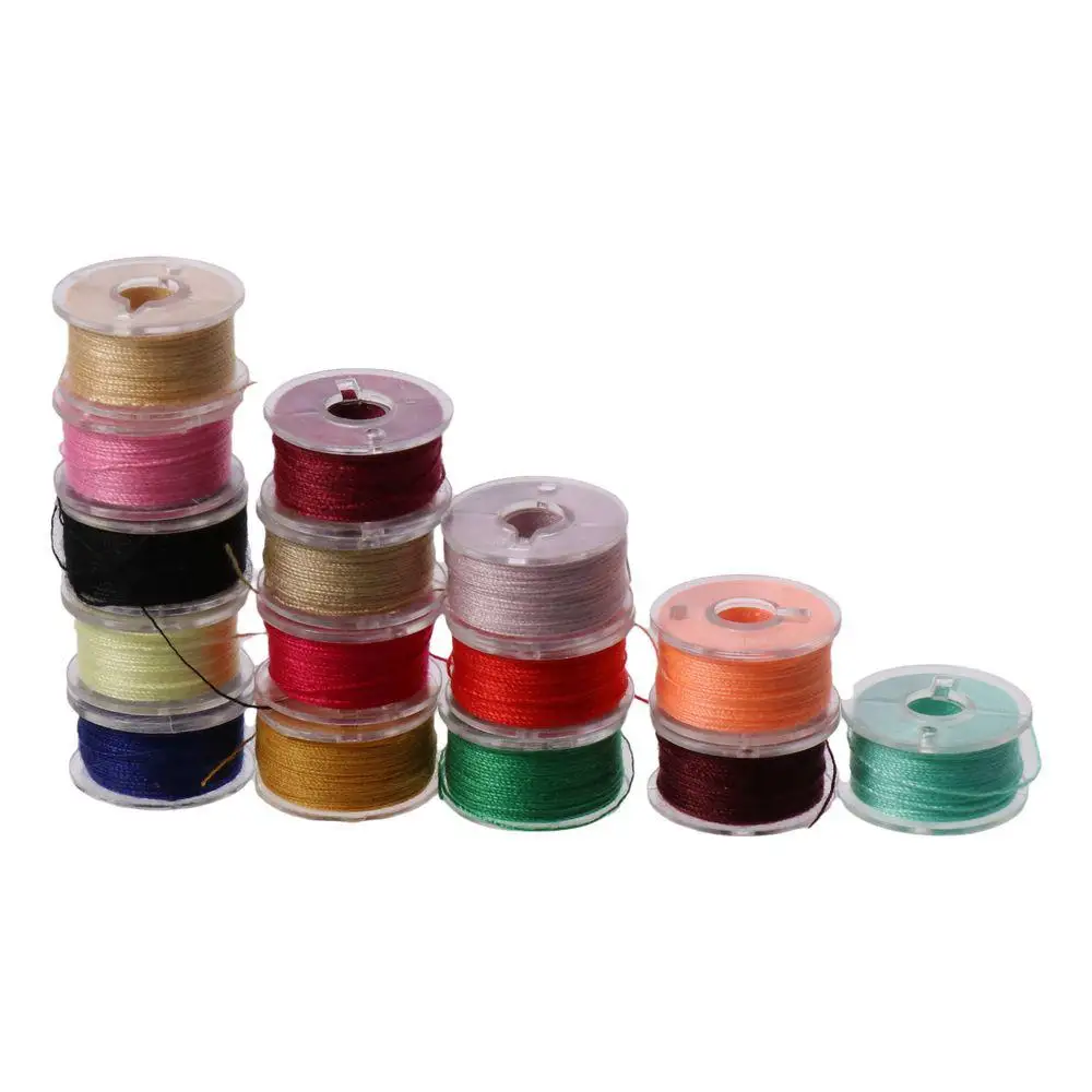 Assorted Colors Prewound Bobbins Class 15 Size A Clear Storage Plastic Box 60WT (SA156) Embroidery Thread Storage Plastic Box