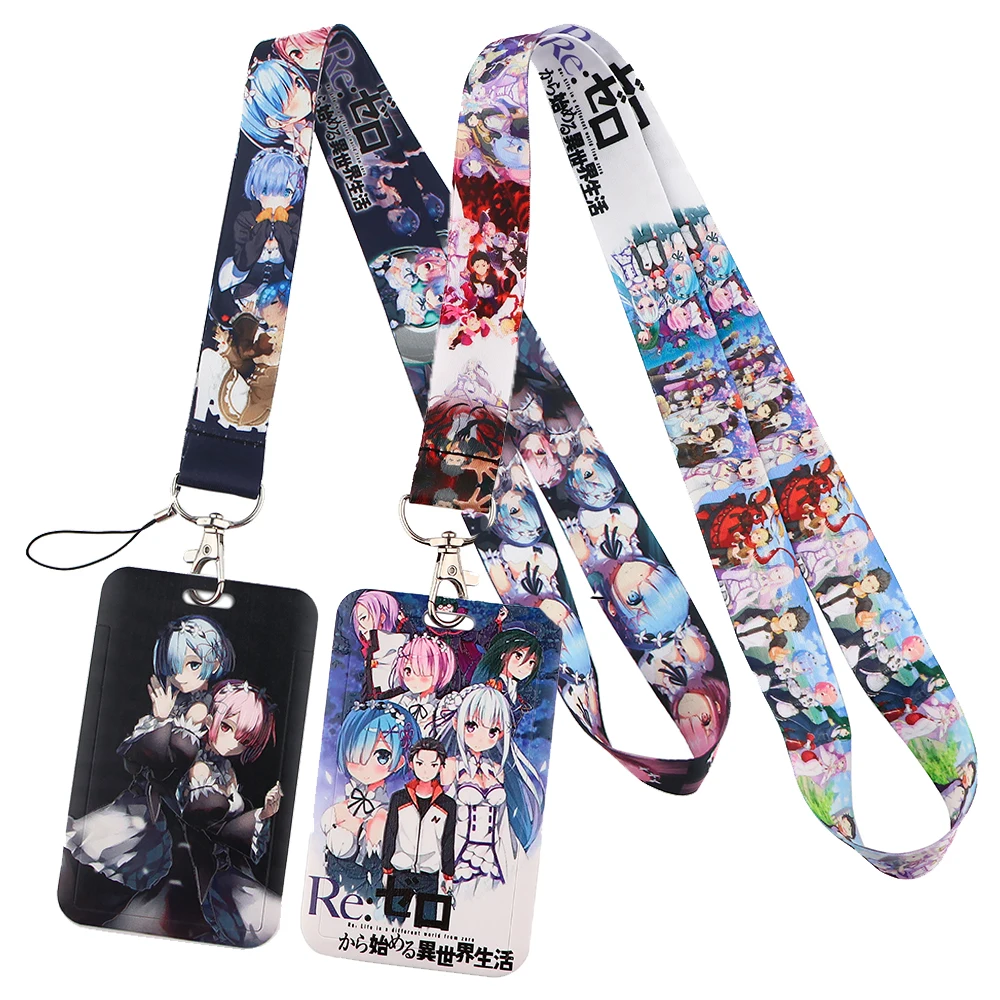 YL1206 Japanese Anime ReLife in a Different World From Zero Lanyards Metro Bus Card ID Badge Holder Rope Friends Christmas Gifts