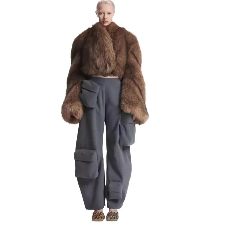 Imitation Mink Fur Short Coat Women Retro Niche Autumn and Winter Two Plush Jacket for Women