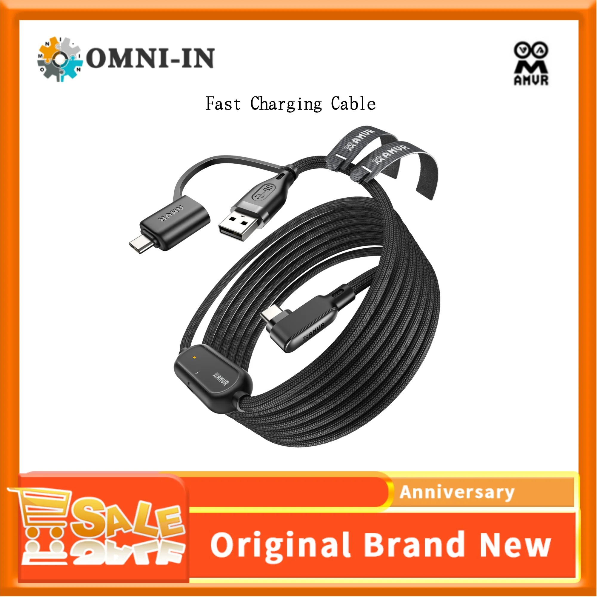 AMVR USB3.0 Rechargeable Link Cable for Quest 3/3S /2 /Pro Fast Charging Type-C USB Cables for Pico4 /Ultra Compatible PC /Steam