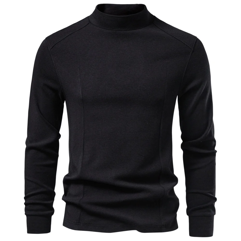 AIOPESON Herren Kunstkaschmir Rollkragenpullover, Einfarbig, Slim Fit, Strickpullover, Basis-Schicht-Oberteil, Warme Herbst-Winter-Bekleidung – Detail 4
