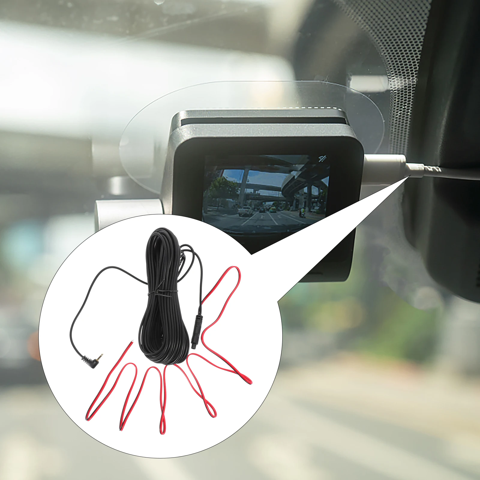

15M Backup Camera Extension Cable 4 Pin 25mm Head Car Driving Recorder Wire Automotive Device Rear View Mirror