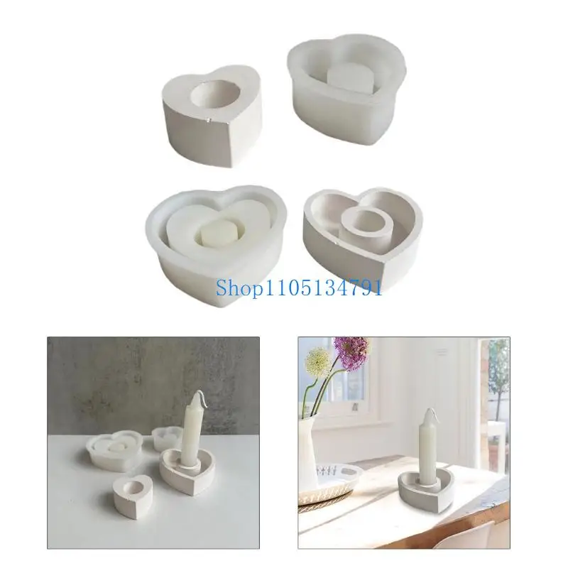 

98 км силиконовая форма для DIY сердце любовь подсвечник подсвечник смолы формы украшения дома DIY подсвечник литейная форма