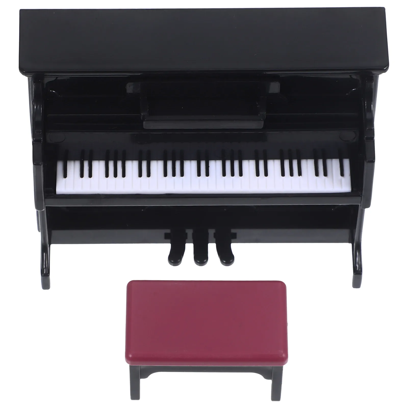 

1Set Upright Piano Miniature Lightweight Wear Resistant Music Instrument Stool Miniature House Furniture Decoration DIY