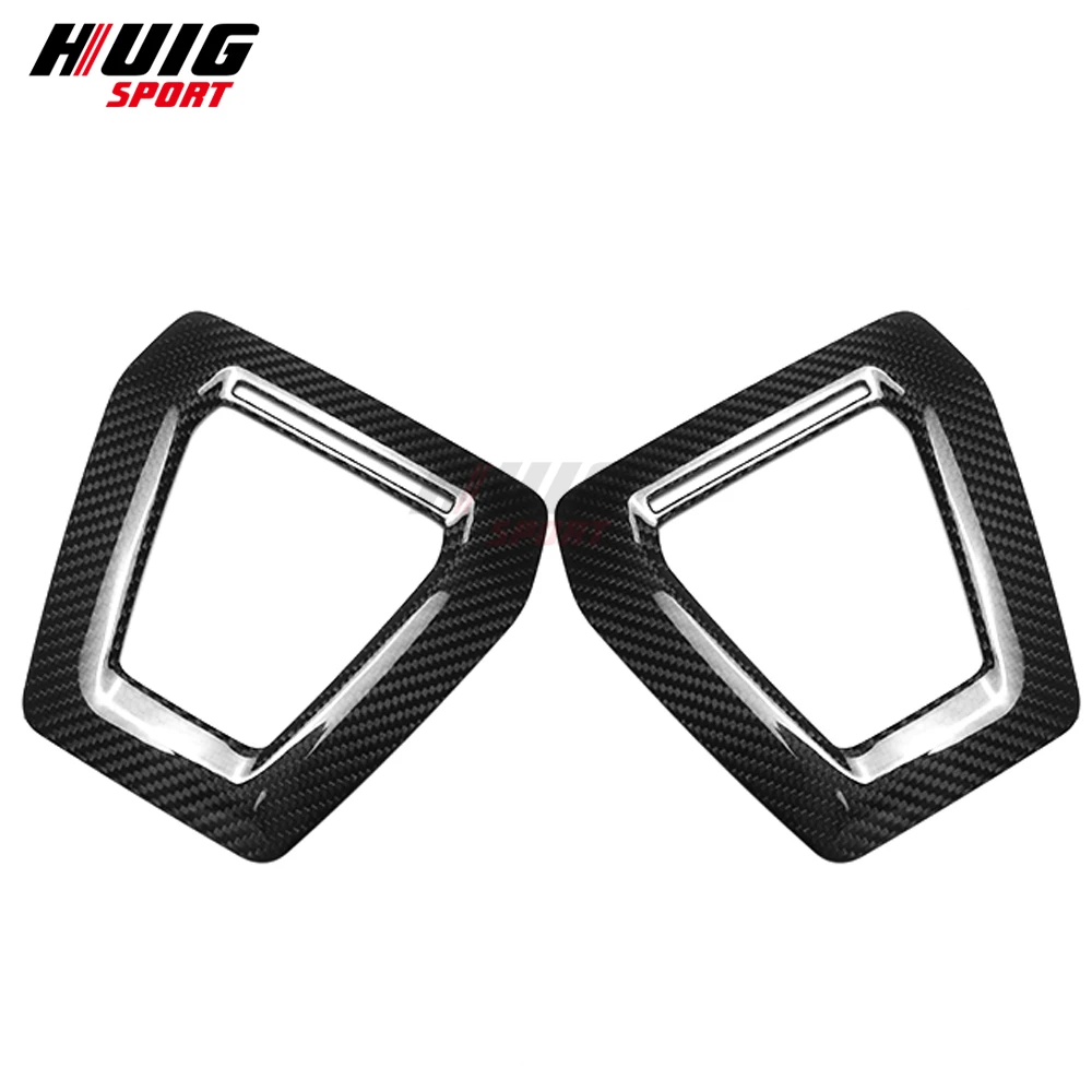 2PCS Real Carbon Fiber Car Interior Seat Backrest USB Port Panel Cover Trim Accessories For BMW 5 Series G60 G61 G68 2024 2025