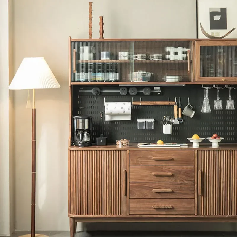 All solid wood dining side cabinet cherry wood log living room tea cabinet dining room storage cabinet locker