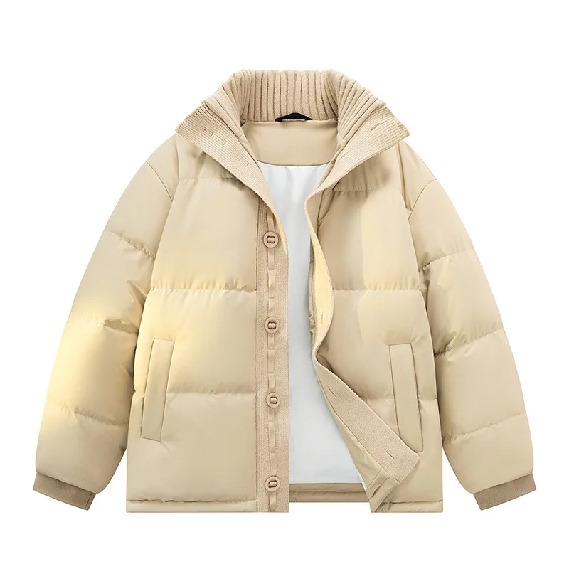 

Новое мужское пальто с воротником-стойкой, куртка на хлопковой подкладке, высококачественная зимняя куртка на хлопковой подкладке, толстая повседневная теплая свободная хлопковая одежда