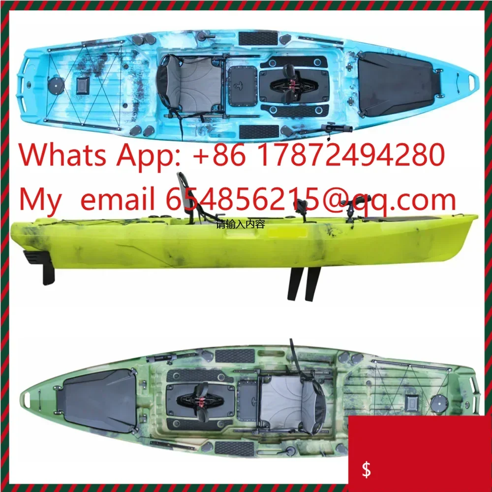 

Best Fishing Kayak 2023 Experienced 13ft rotomolding Pedal Drive plastic fish kano canoe chinese factory install nativ rudder