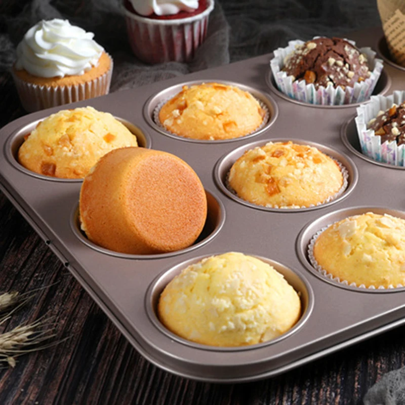 Golden 9 Lattice Muffin Cups Cake Mold Non-stick Paper Cups Muffin Cake Muffin Oven Use