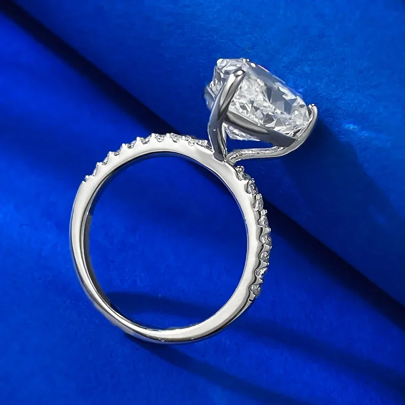 Handmade Pear Cut 6ct Moissanite Diamond Ring Real 925 Sterling Silver Party Wedding Band Rings for Women Engagement Jewelry