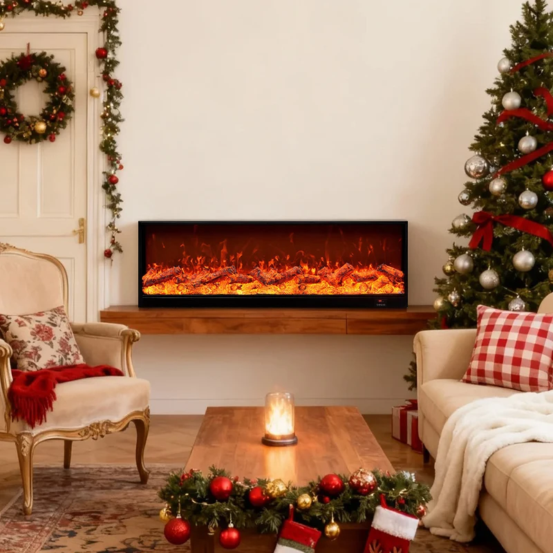 

Home Decoration Remote Control 110V-220V Black Housing LED Simulation Carbon Flame 40 Inches Energy-Saving Electric Fireplaces