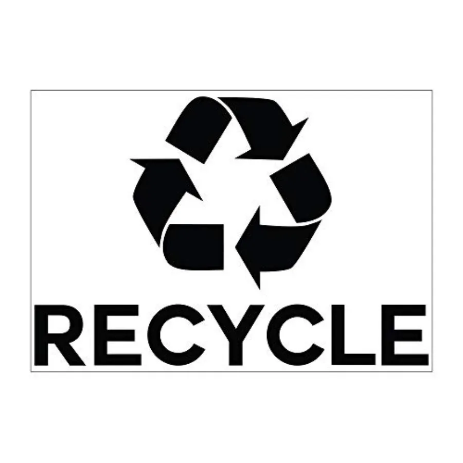 Recycle Symbol Sticker Decal to Organize Trash cans/Garbage containers, Recycle Sign Decal Plotter Cut Vinyl Outdoor Recycle Co