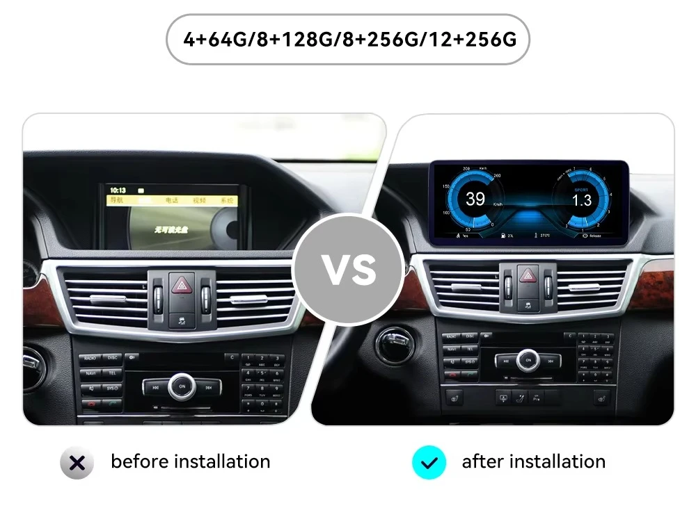 12.3 Inch Carplay for  E-Class 4-Door 2010-2015 Car Radio Multimedia GPS Navi Auto Wireless Touch Screen Head Unit