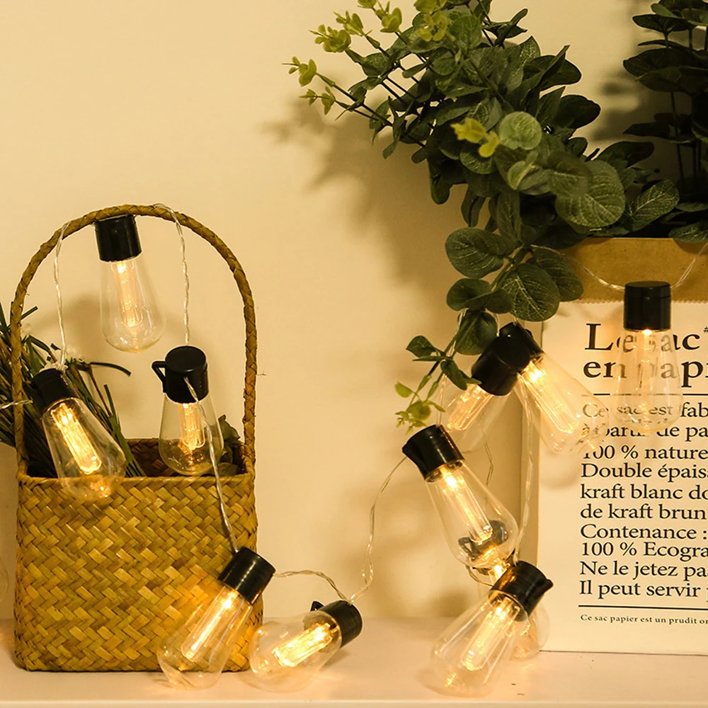 Solar String Lights Outdoor Waterproof,  10/30 Bulbs Shatterproof Bulbs Patio Lights With Remote 2 Lighting Modes LED Solar Pow