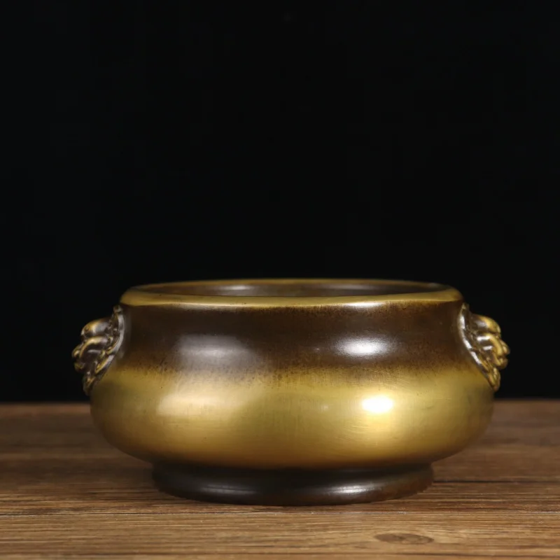 

Brass Lion Ear Antique Copper Tea Ceremony Burner Coil Incense Stick