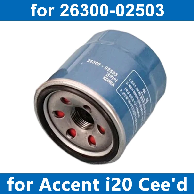

1/6Pcs Car Oil Filter 26300-02503 For ACCENT IV BAYON i10 i20 i30 KONA SOLARIS CEE'D PICANTO RIO STONIC 1.0T-GDI 1.2 1.4 2011~
