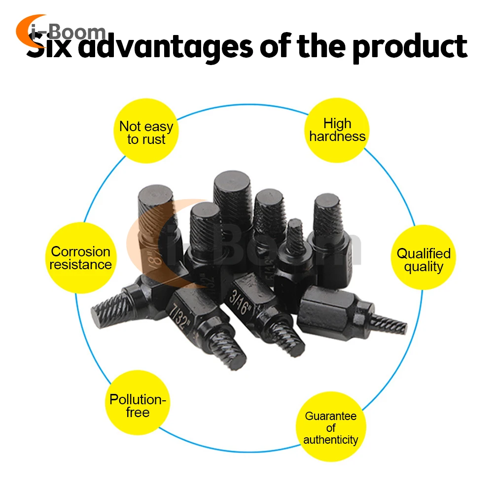 10Pcs Impact Bolt & Nut Remover Set Disassemble Screw and Bolt Extractor Socket for Removing Damaged /Rusted Bolt Remover Tool