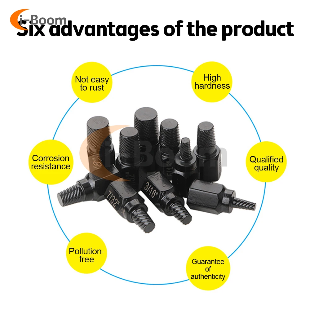 Imagem -03 - Conjunto de Removedor de Parafuso e Porca Desmonte o Extrator de Parafuso e Parafuso Soquete para Remover Ferramenta Removedor de Parafuso Danificado e Enferrujado
