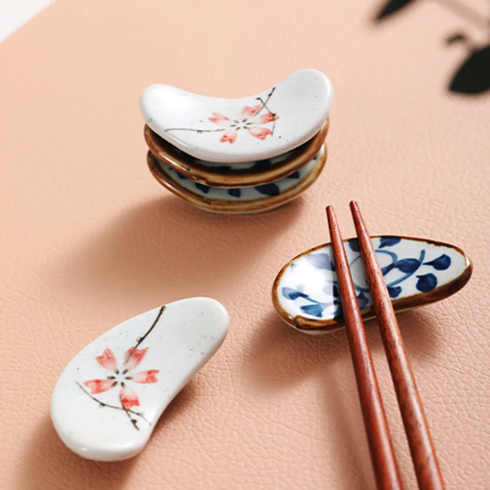 Crescent Ceramic Chopstick Holder Chopsticks Rest Japanese Chopsticks Pillow Spoon Fork Stand Dining Table Accessories Supplies