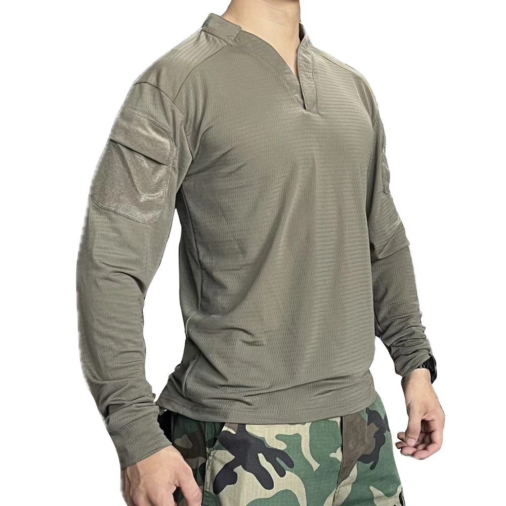 Tactical Quick Drying T-shirt Men's Outdoor Training T-shirt Long Sleeve Arm Pocket