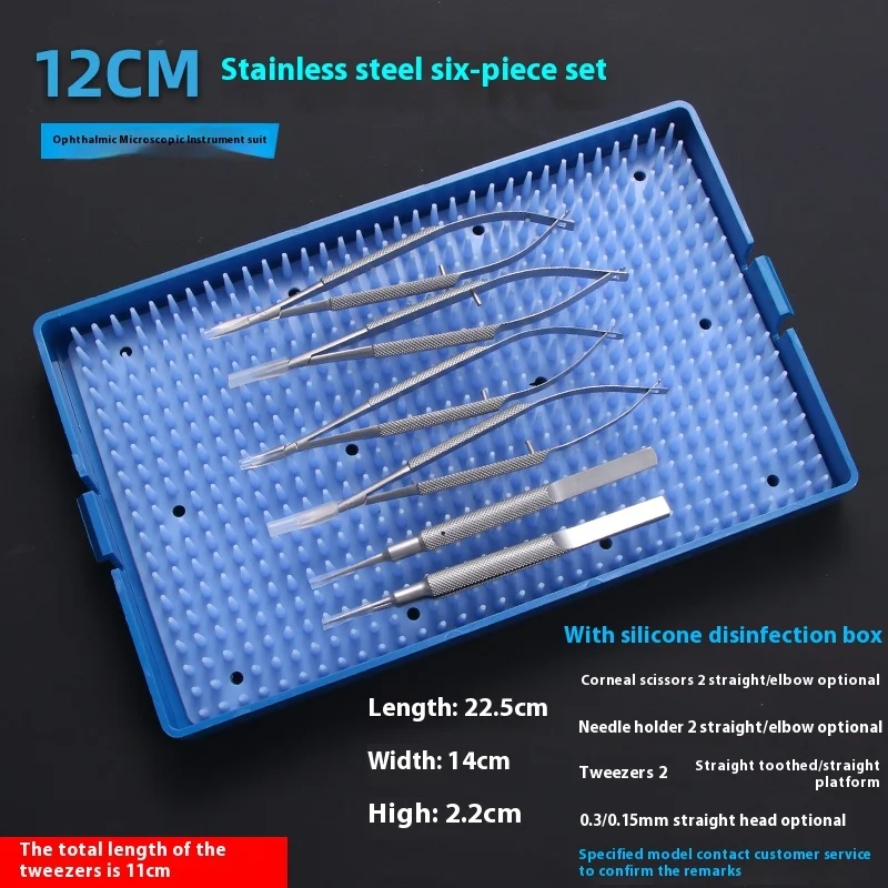 Augenlid-Werkzeug-Set, Nadelhalter, Zange mit Zähnen, Schere, Augeninstrument aus Edelstahl