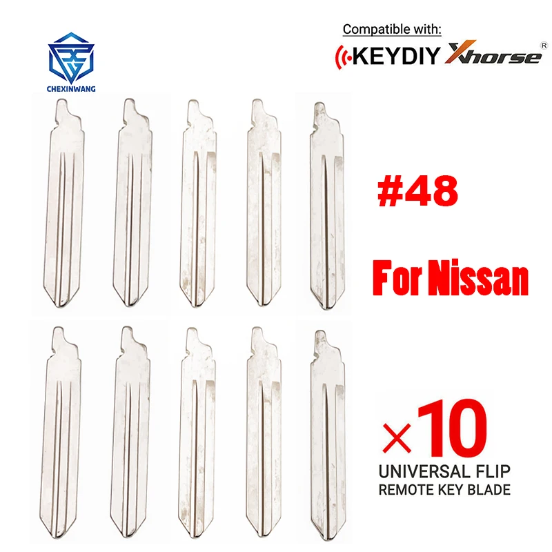 

10Pcs/Lot 48# Metal Blank Uncut Flip Remote Key Blade For 14 Nissan G116 Folding Flip Remote Key Blade NO.48