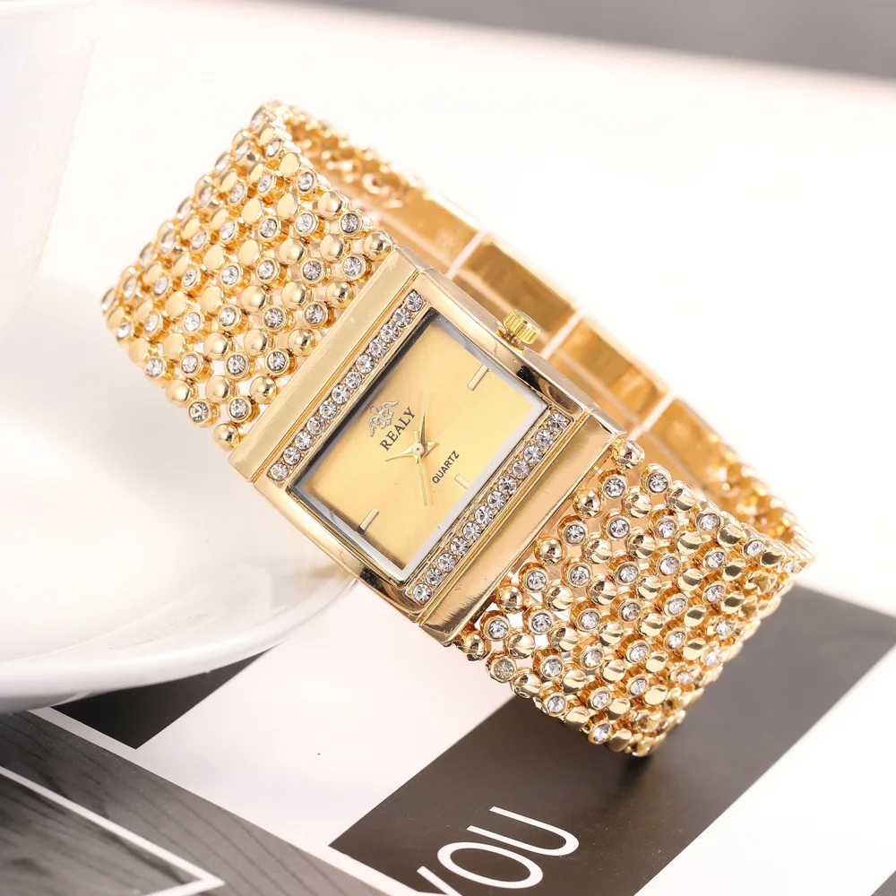 Luxury Women\'s Watches Rhinestone Bracelet Watches For Women Gold Silver Watch Ladies Stainless Steel Quartz Clock reloj mujer