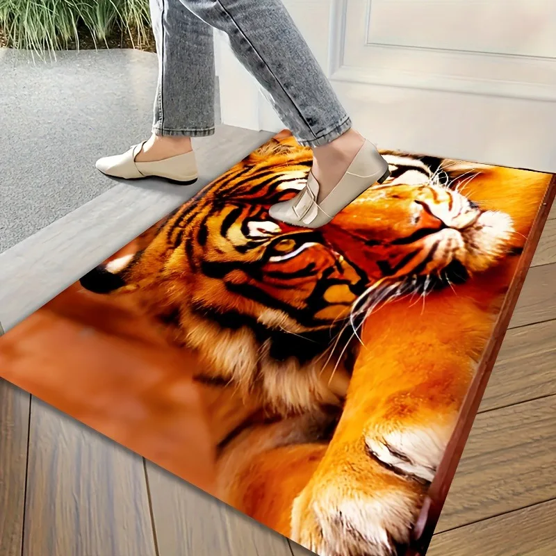 

1PC Tiger pattern Door Mats Kitchen Rugs Non-Slip Pop arts design Living room Rugs Bath Mat Carpet for Home Sink Laundry Decor