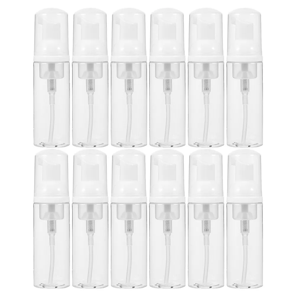 

Набор из 12 пластиковых флаконов-дозаторов для пены, 50 мл, многоразовые, с помпой, для путешествий, туалетных принадлежностей, мыла, шампуня, геля для душа