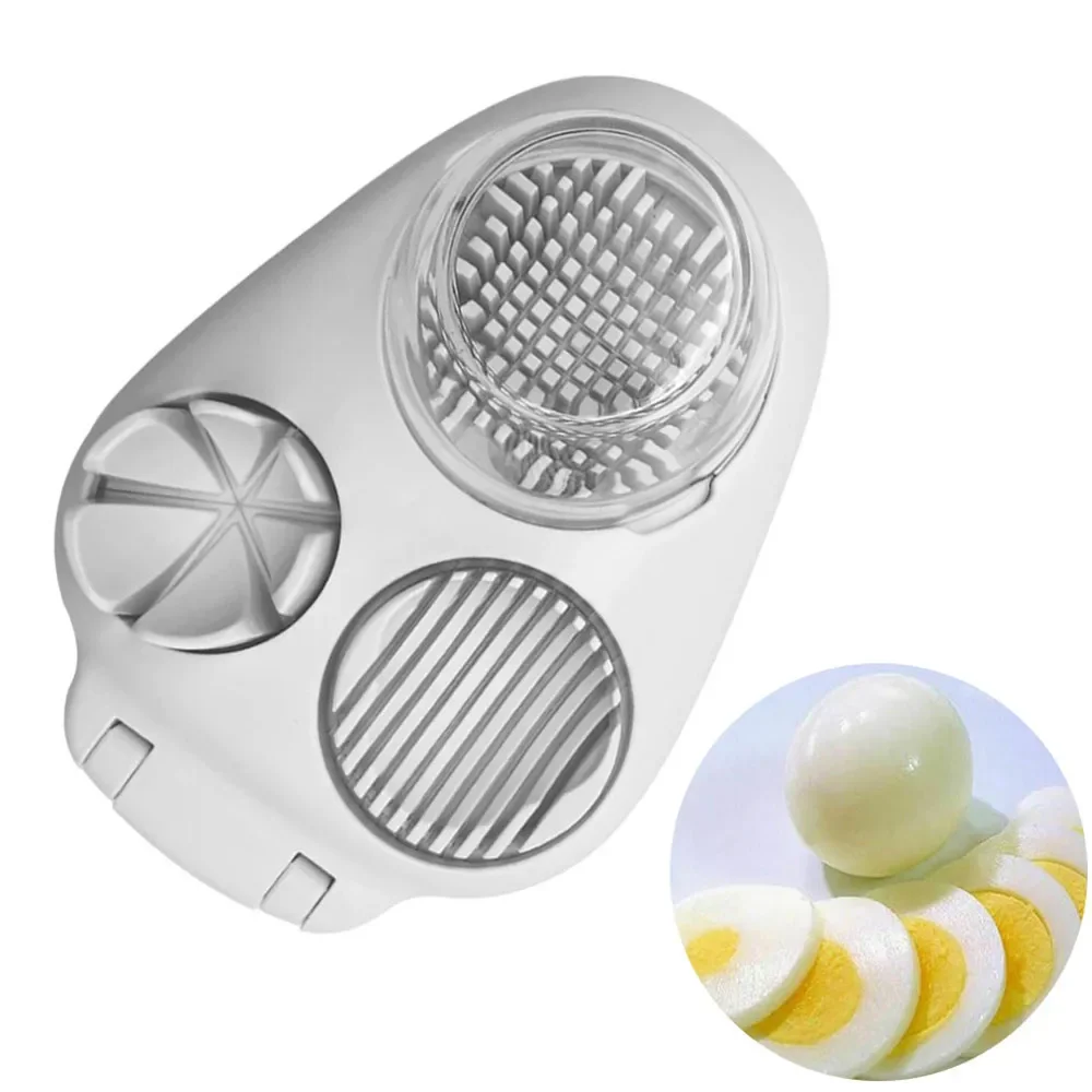 Three-in-one Multi-functional Vegetable Cutter Kitchen Tools Household Manual Fancy Egg Cutter Stainless Steel Egg Slice Divide