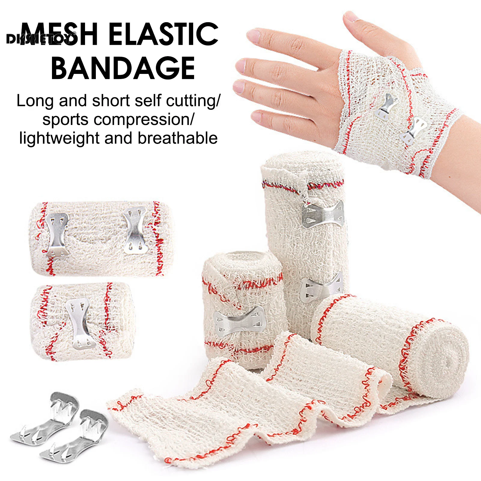 4.5m Cotton Elastic Bandage Wrap Braces Breathable Stretch Compression body Support Gauze Rolls fist aid accessories