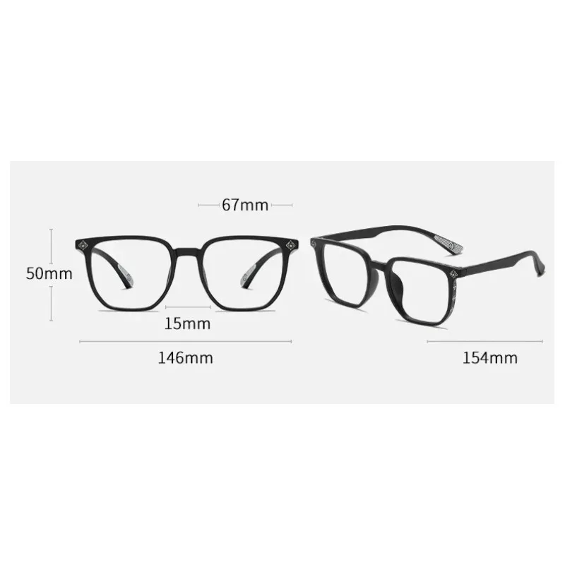 Retro Anti Blue Light Glasses, Cool Black Frame, Women's Bare Face, Fashionable, Ultra Light Flat Light Glasses Frame image 5