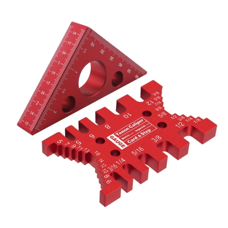 Ruler Carpentry Square and Dovetail Jig Tenon Caliper Card Gauge Precisions Woodworking Tool